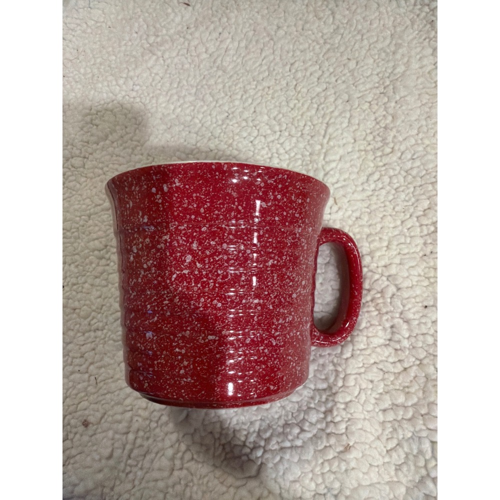 Fabulous Home Red Speckled Ceramic Coffee Mug Granite Style Stoneware 4 Inch